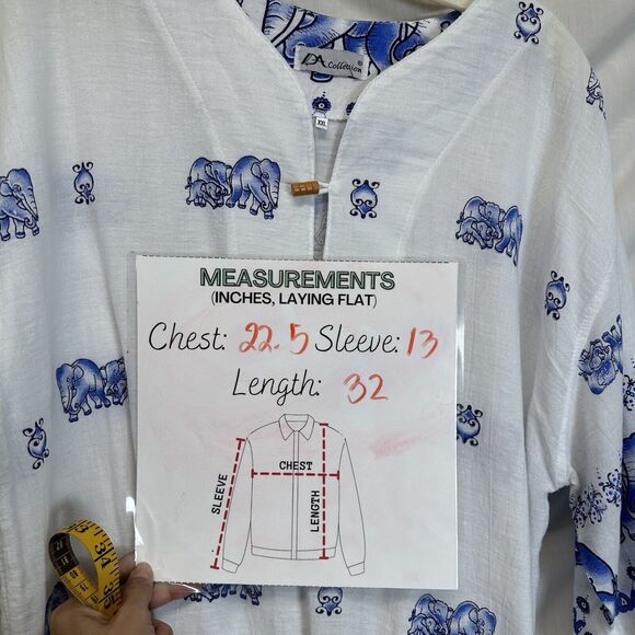 DA Collection Women's 2XL XXL Elephant Print Short Sleeve Pullover Top‎ Beachy - Picture 4 of 6